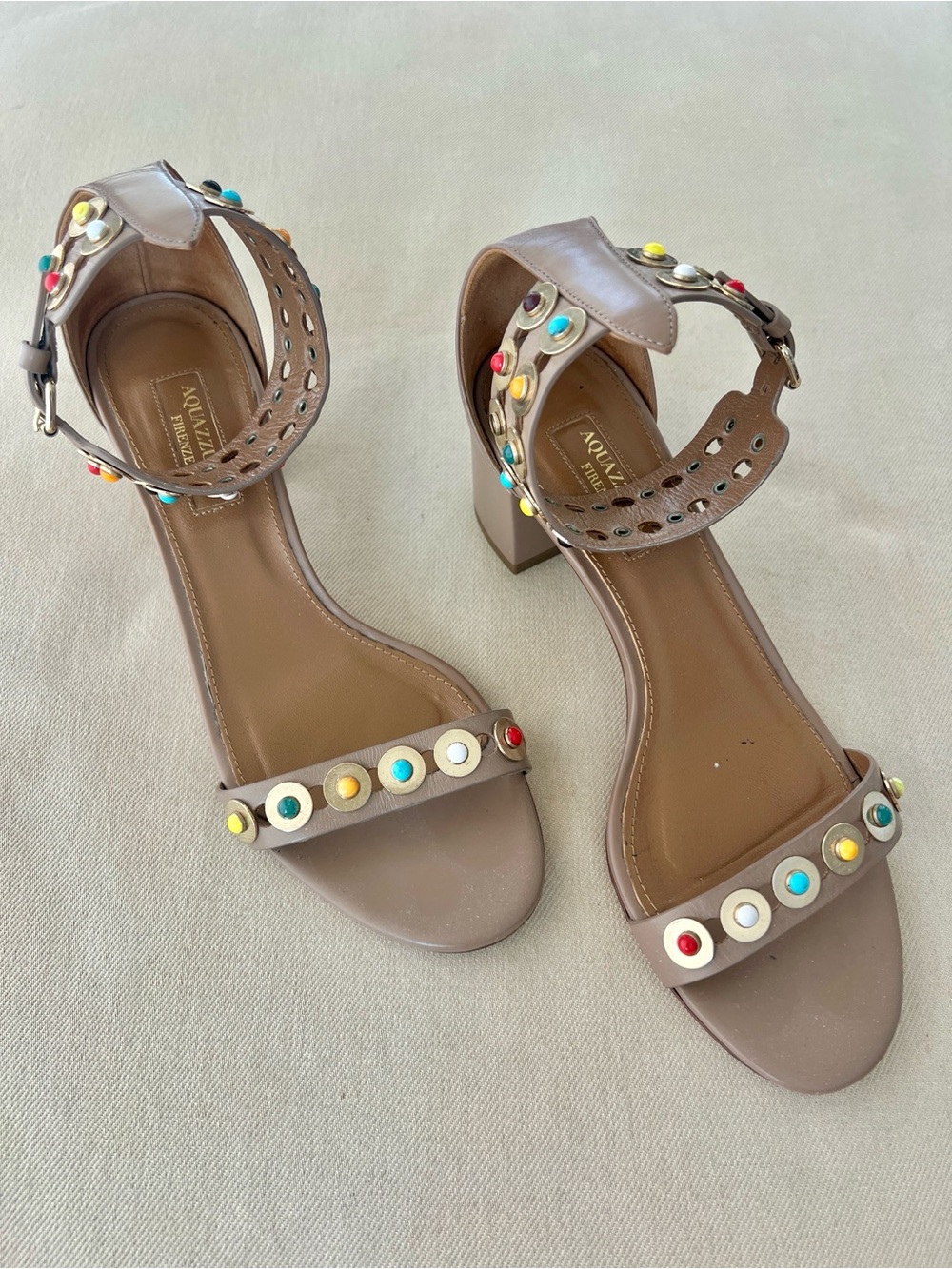Aquazzura Firenze Studded Leather Sandals